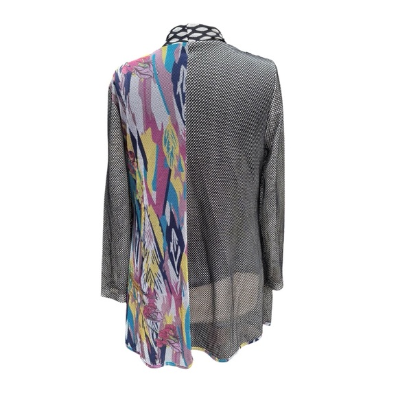 Handmade Boutique Boho Open Front Cardigan Geometric & Floral - Picture 2 of 3